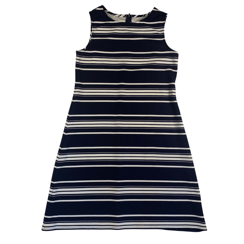 Croft & Barrow Striped Dress Sleeveless Casual Summer Dress Navy White PXS